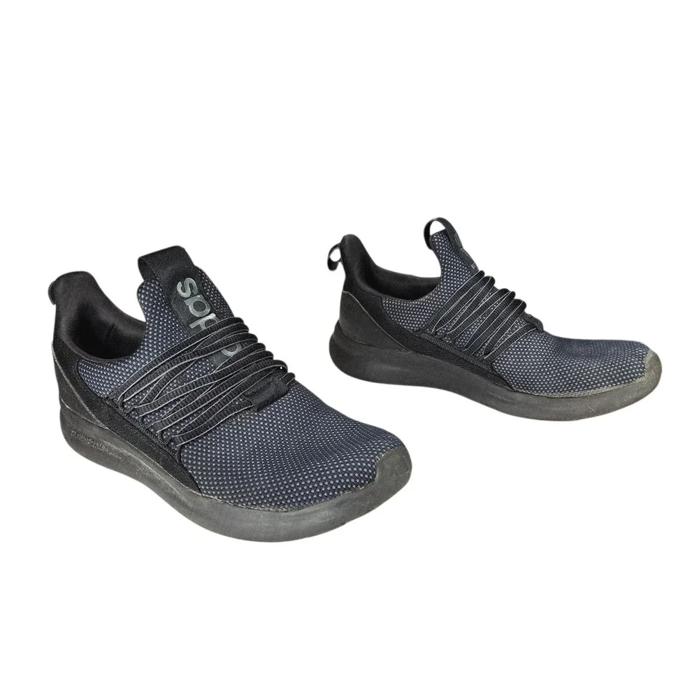 Adidas Lite‎ Racer Adopt Running Shoes sz 7 Men Black Pull On Running Jogging